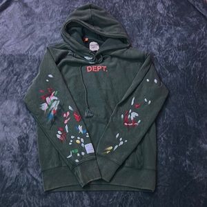 Gallery Dept Green Paint Splatter Hoodie